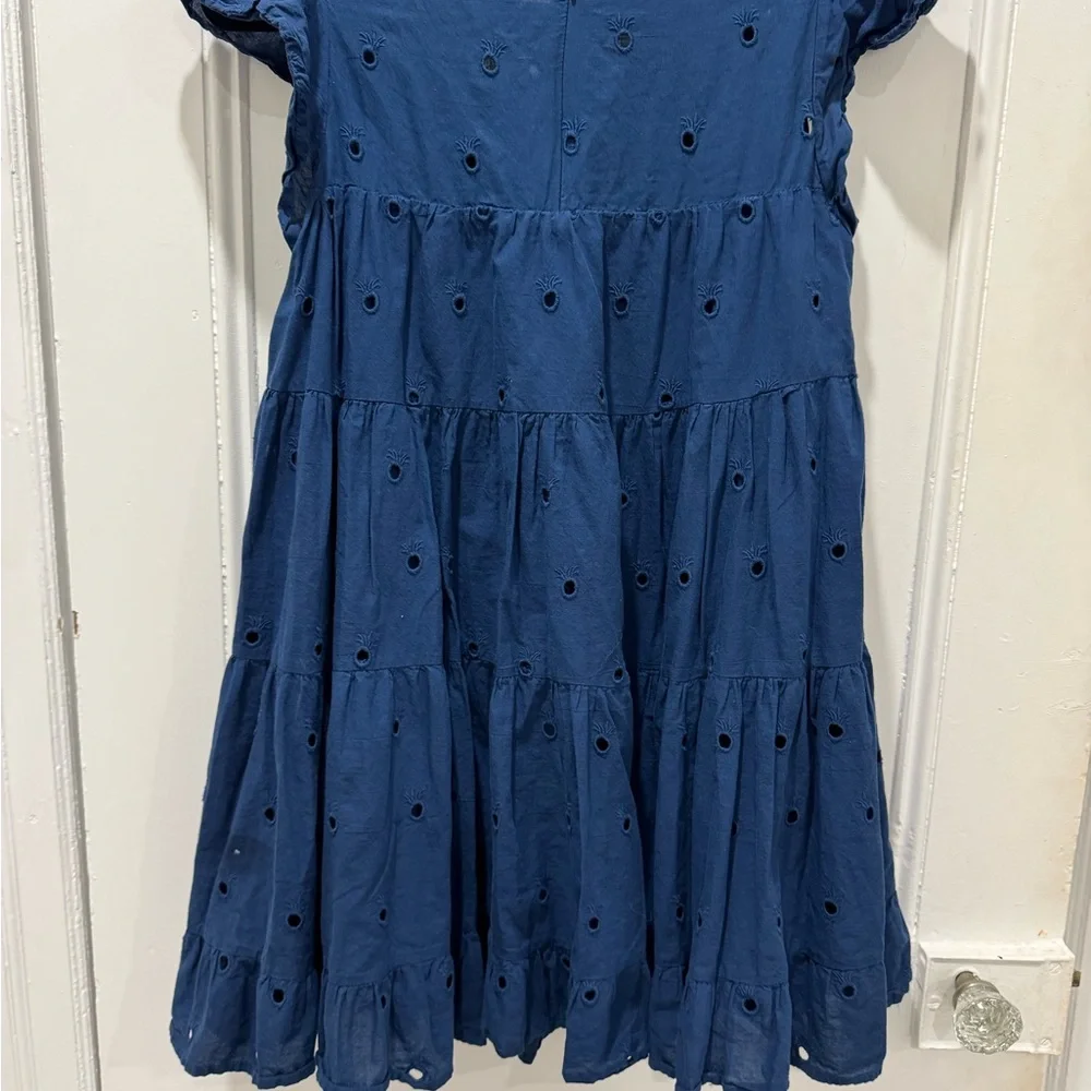 Simply Southern Blue Pleated Casual Dress with Bateau Neckline